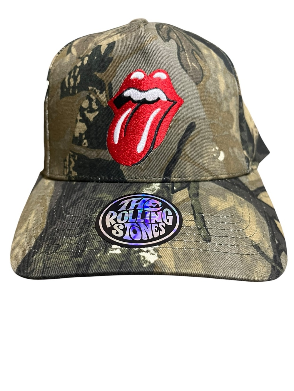 The Rolling Stones Camo Hat with Red Tongue Patch